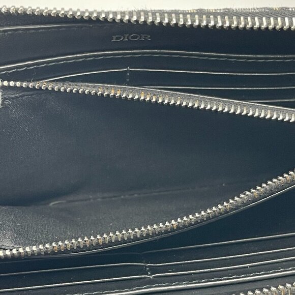Dior Long Zipped Wallet Beige and Black Dior Oblique Jacquard - Preowned - Picture 9 of 13